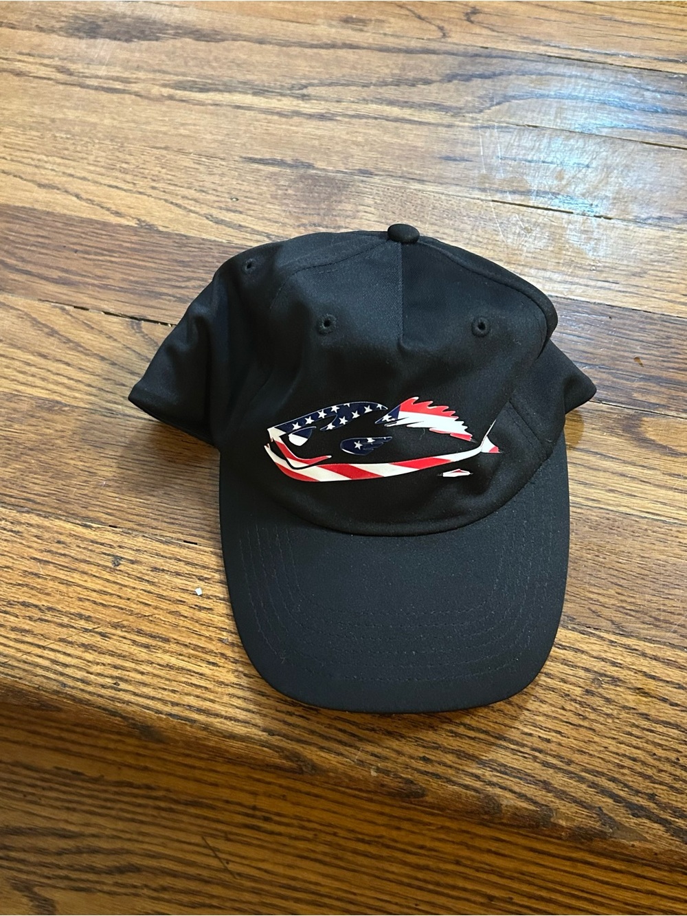 Field & Stream Black Baseball Cap with American Flag Fish Patch